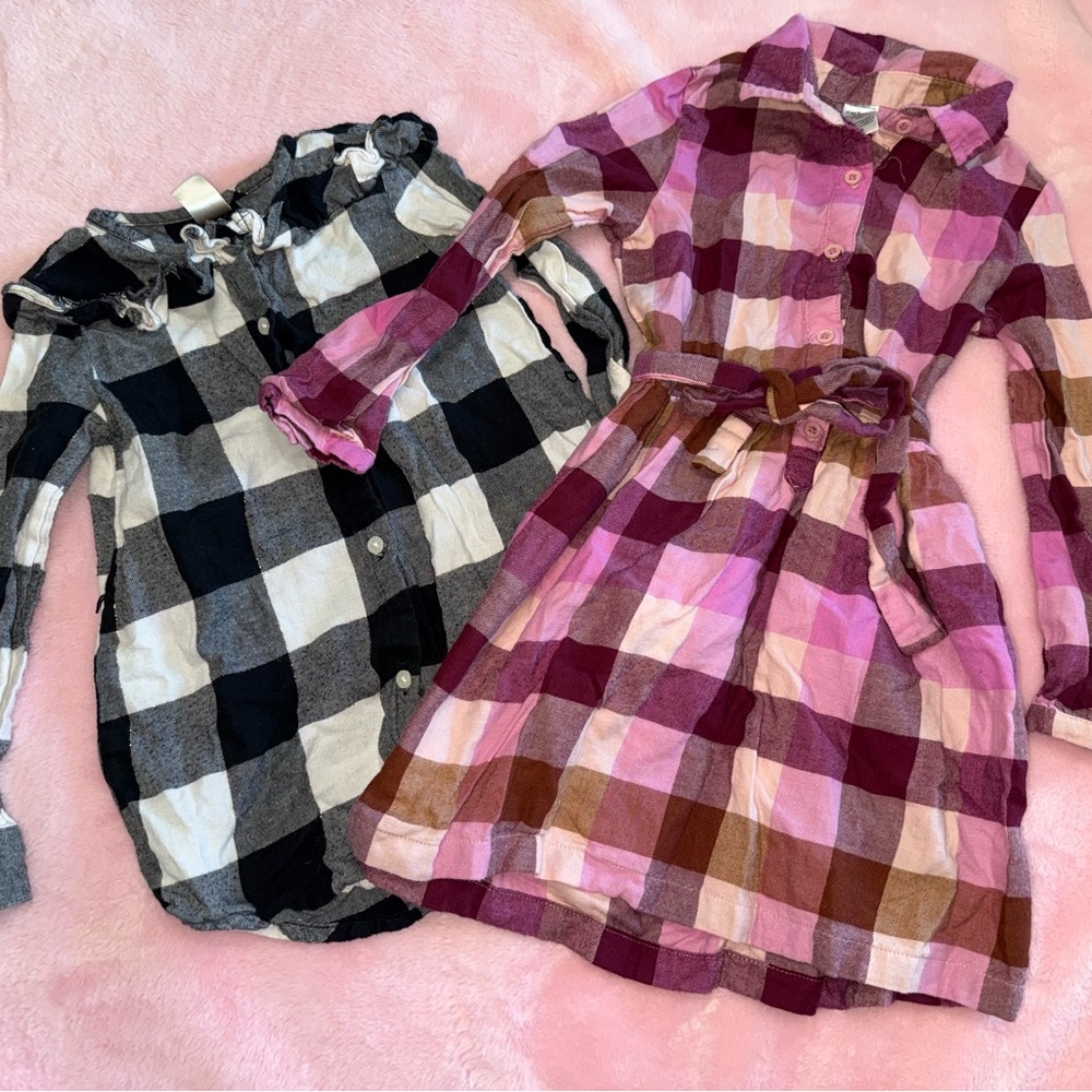 Long Sleeve Plaid Shirt Dress